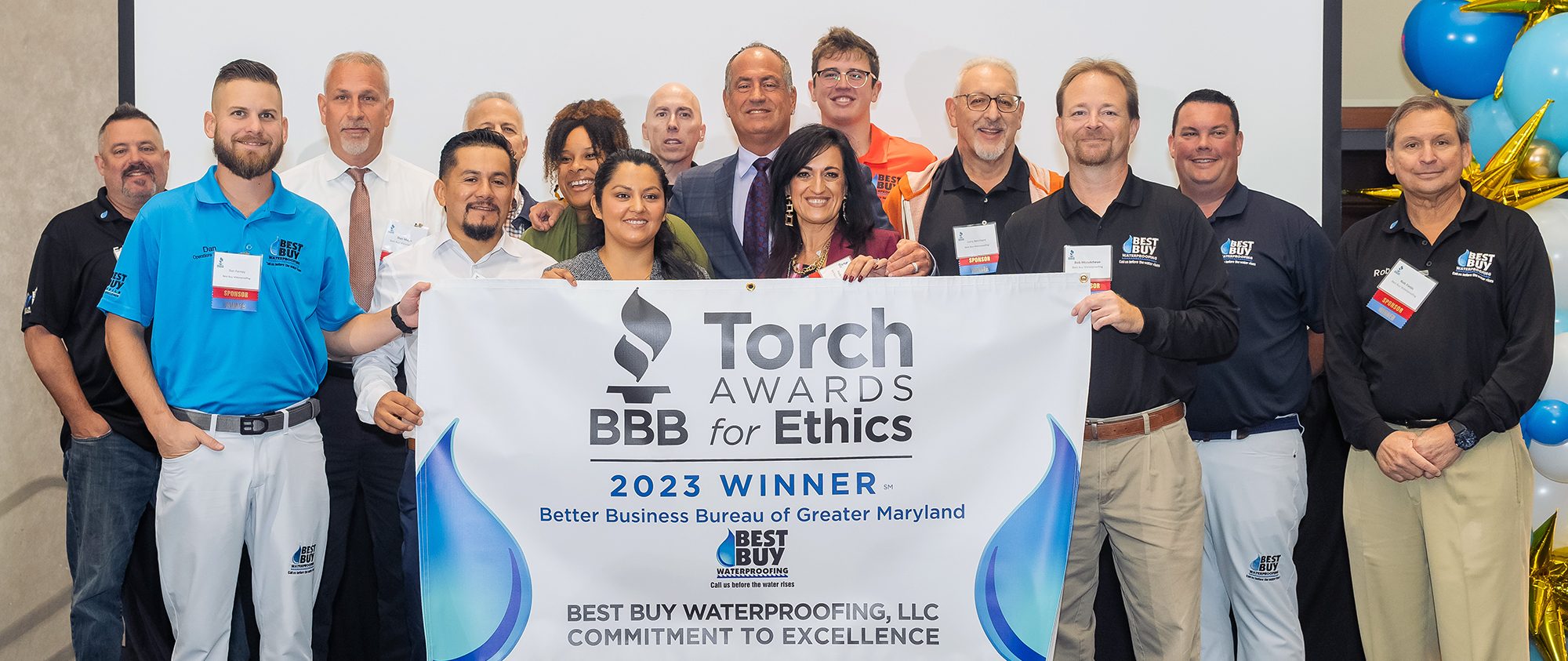 Best Buy Waterproofing winning the BBB Ethics Award in 2023
